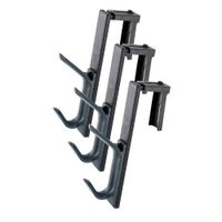 Universal Recycled Cubicle Double Coat Hook, Plastic, Charcoal, Pack of 3