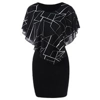 LISTHA Ruffles Mini Dress Plus Size Women Casual Chiffon Slim Bodycon Dresses