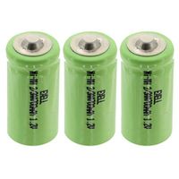 (3-PACK) Exell 1.2-Volt Nickel-Metal Hydride Rechargeable Button-Top Battery, 2/3 AA, 700 mAh, Battery Replacement for Electric Razor, Toothbrush, and More