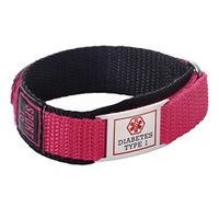 linnalove Type 1 Diabetes-7.5" Punch Sport Medical id Bracelet Nylon Band, Waterproof, Breathable