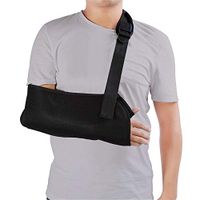 Arm Sling, Universal Black Adjustable Arm Sling with Soft Padded Shoulder Strap for Adults Unisex