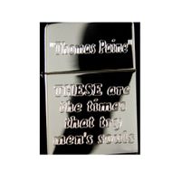Lighter - These are Times That Drive Mens Souls High Polish Chrome Thomas Paine - Star Int. Inc Brand