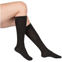 EvoNation Women's USA Made Graduated Compression Socks 15-20 mmHg Moderate Pressure Medical Quality Ladies Knee High Support Stockings Hose - Best Comfort Fit, Circulation, Travel (Medium, Black)