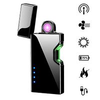 AIMCAE Electric Arc Lighter Rotating Arc Inductive Switch Windproof Cigarette Lighter Luxury Black