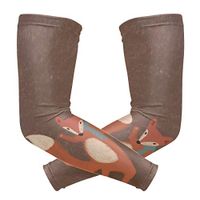 LEVEIS Cute Fox Arm Sleeves UV Protection for Men Women Sunblock Protective Gloves Running Golf Cycling Driving Long Arm Cover 1 Pair