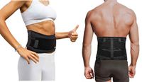 Copper Compression Slim Back Brace with Extra Support Bars. Guaranteed Highest Copper Infused Braces for Lower Back Pain Relief. Fit for Men and Women. Lumbar Waist Support Belt Wrap Waist 28" - 39"