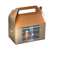 Hammont Paper Treat Boxes - Party Favors Treat Container Cookie Boxes Cute Designs Perfect for Parties and Celebrations 6.25" x 3.75" x 3.5" (10 Pack) (Prison)