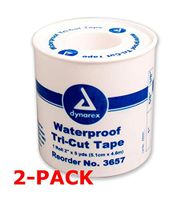 DYNAREX Adhesive Waterproof Tri-Cut Tape 2-Pack 2"x5yds in Plastic Spool First Aid 3657