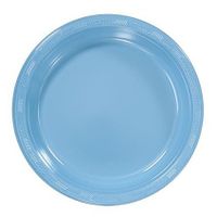 Pans Pro 50 Count Plastic Plate (10 Inch, Light Blue)