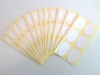 Minilabel Pack Of 90 , 30X20mm Oval , White Paper Labels , Permanent Adhesive Stickers Plain Multi Purpose Sticky Labels
