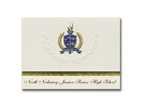 Signature Announcements North Nodaway Junior-Senior High School (Hopkins, MO) Graduation Announcements, Presidential Elite Pack 25 with Gold & Blue Metallic Foil seal