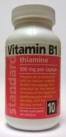 Standard Vitamins Vitamin B1 500mg 100 Capsules