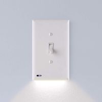 1 Pack - SnapPower SwitchLight - LED Night Light - For Light Switches - Light Switch Wall Plate With Built-In LED Night Lights - Bright/Dim/Off Options - Automatically On/Off Sensor - (Toggle, White)