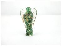 Lovely Jet Green Mica Orgone Angel 2" Crystal Gemstones Copper Metal Mix Rare Healing Positive Energy Free Booklet Crystal Therapy