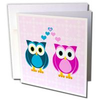 3dRose True Love Owls Design - Greeting Cards, 6 x 6 inches, set of 6 (gc_6154_1)