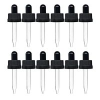 Auvanteo Glass Eye Droppers with Pressure Rotating Child Safety Cover Perfect for Essential Oils, Set of 12, Compatible with doTERRA and Young Living 10ml Bottles