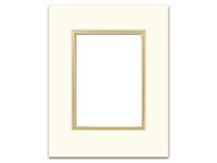 PA Framing, Double Mat, 16 x 20 Inches Frame for 11 x 14 Inches Photo Art Size - Cream Core/Ivory Upper and Matte Metallic Gold Inner Mat