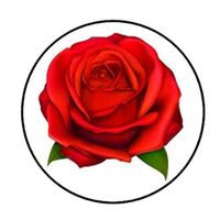 Seleq 1.2" Diameter Red Rose Envelope Seals Round Stickers Set of 48