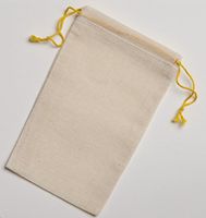 Cotton Muslin Bags 3.25x5 Inch Yellow Double Drawstring 25 Count Pack