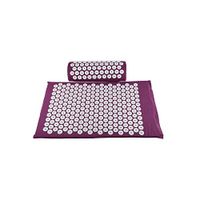Acupressure Massage Mat Massager Cushion Mat Shakti Relieve Acupressure Mat Body Pain Acupuncture Spike for Yoga Mat with Pillow,M8 Set Purple