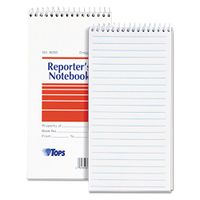 Tops 8030 Reporter Notebook, Gregg Rule, 4 x 8, White, 12 70-Sheet Pads/Pack