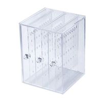 Fitfulvan Accessories Jewelry Earring Display Stand,3 Layers Of Transparent (White)