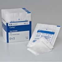 Kendall/Covidien Curity Gauze Sponges 3"X 3" 12-Ply Cotton Blend Sterile 2's in Peel Back Package - Box of 25 - 2 per pack totaling 50