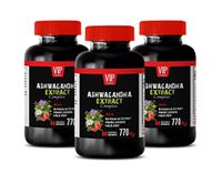 Stress and Anxiety Relief - ASHWAGANDHA Extract Complex with Astragalus PANAX Ginseng MACA Root - rhodiola rosea Extract - 3 Bottles 180 Vegetable Capsules