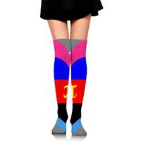 Knee High Socks Pansexual Feminine Polyamorous By Pride Flags Athletic Crew Tube Stockings With One Size