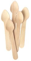 Brheez Eco-Friendly Birchwood Disposable Wood TASTER/DESSERT SPOONS Biodegradable, Compostable and Natural, 3.75 inch Length Disposable - Pack of 200