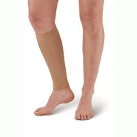 Ames Walker AW Style 510 Microfiber Compression Calf Sleeve Sand Small Relieves Tired Legs Relief for strained Calf Muscles Non Binding top and Bottom welt Therapeutic Relief Improves Circulation