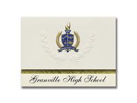 Signature Announcements Granville High School (Granville, OH) Graduation Announcements, Presidential style, Elite package of 25 with Gold & Blue Metallic Foil seal