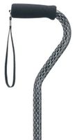 Black Scallop Offset Walking Cane