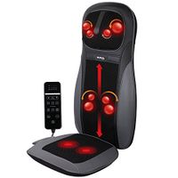 NURSAL Back Massager Shiatsu Massage Seat Cushion with Heat Function, Deep Kneading Self-Massager with Vibrations - Helps Relieve Muscle Soreness for Back and Neck