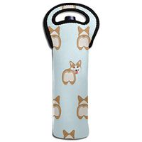 GUHurieir Corgi Dog Novelty Colorful Eye Attract Wine Bottle Bags Party Gift Wedding Bags