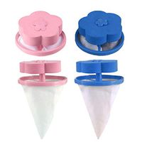 HighlifeS Washing Machine Filter,Floating Pet Fur Catcher Filtering Hair Removal Device Wool Cleaning Supplies (2 PC Blue A + 2 PC Pink)