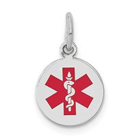 Mia Diamonds 14K White Gold Medical Jewelry Pendant (17mm x 9mm)