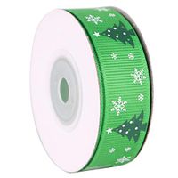 XYanXXX Fabric Ribbon,10 Yards Christmas Snowflake Tree Print Balloon Silk Satin Ribbon Rolls for Gift Package Wrapping, Hair, Wedding,Festival Party Decoration Green