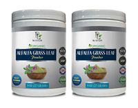 Immunity Booster Powder - Alfalfa Grass Leaf Organic Powder - Alfalfa Vitamins - 2 Cans 16 OZ (112 Servings)
