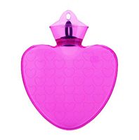 1 Liter Love Shape Hot Water Bottle,Rose Red + Random Fleece Cover