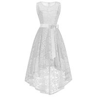 Formal Bridesmaid Dresses for Women Sleeveless Wedding Party Lace Midi A Line Dress