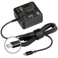 BATTERY TECHNOLOGY 1HE08AA#ABA-BTI 65W USB Type C Desktop AC Adapter for HP, Black