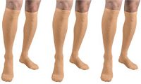 Pure-Sports Unisex Graduated Fit Compression Socks Ideal for Athletes, Teachers, Nurses, Construction Workers, Pregnancy and Therapeutic Recovery. (1, Beige)