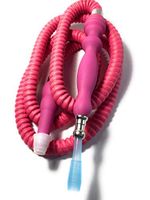 PHARAOH'S Silk Pink Hookah Hose, Washable W/a Grommet & 10 Mouth Tips