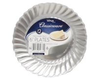Classicware Dinnerware Shrink Wrapped Plastic Plates, 6-Inch, Clear (180-Count)