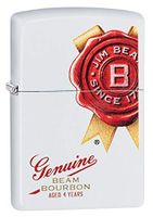 Custom Personalized White Matte Jim Beam Windproof Lighter Free Engraving #29780