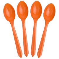 Frozen Dessert Supplies Orange Ice Cream Spoons, 5.75 inch Dessert Party Spoons - Medium-weight, Great Quality, Fast Shipping! 25 Count