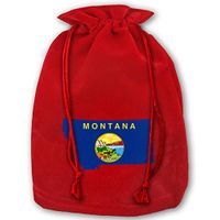Leisue Montana State Flag Map Bags Drawstring Santa Sack Decorations