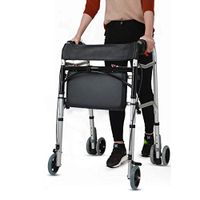 ZHPRZD Disabled Walker Elderly Rehabilitation Walker Four Wheel with Seat and Hand Brake Adjustable Height