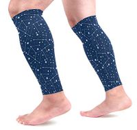 LEVEIS Astrological Constellation of The Zodiac Calf Compression Sleeves 1 Pair, Leg Performance Support for Shin Splint Calf Pain Relief Men & Women Guards Sleeves for Running Cycling